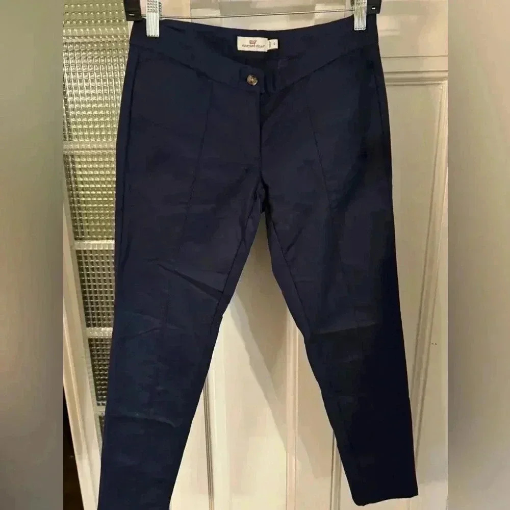 Vineyard vines women’s navy chino pants pockets in front & back size 0